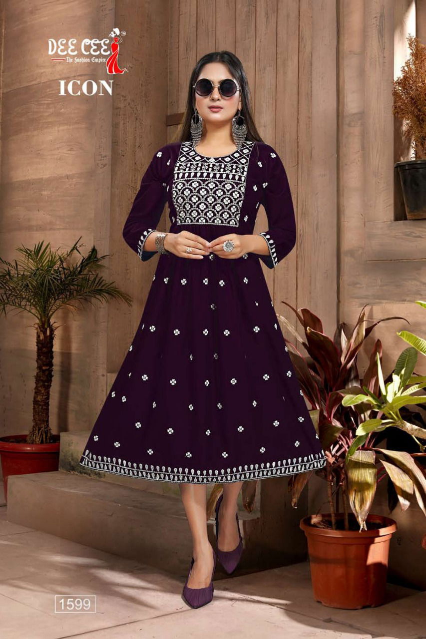 Deecee Icon Rayon Printed Regular Wear Designer Kurti Collection